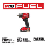 M18 FUEL 3/8 Mid-Torque Impact Wrench with Friction Ring CP2.0 Kit 2960-22CT