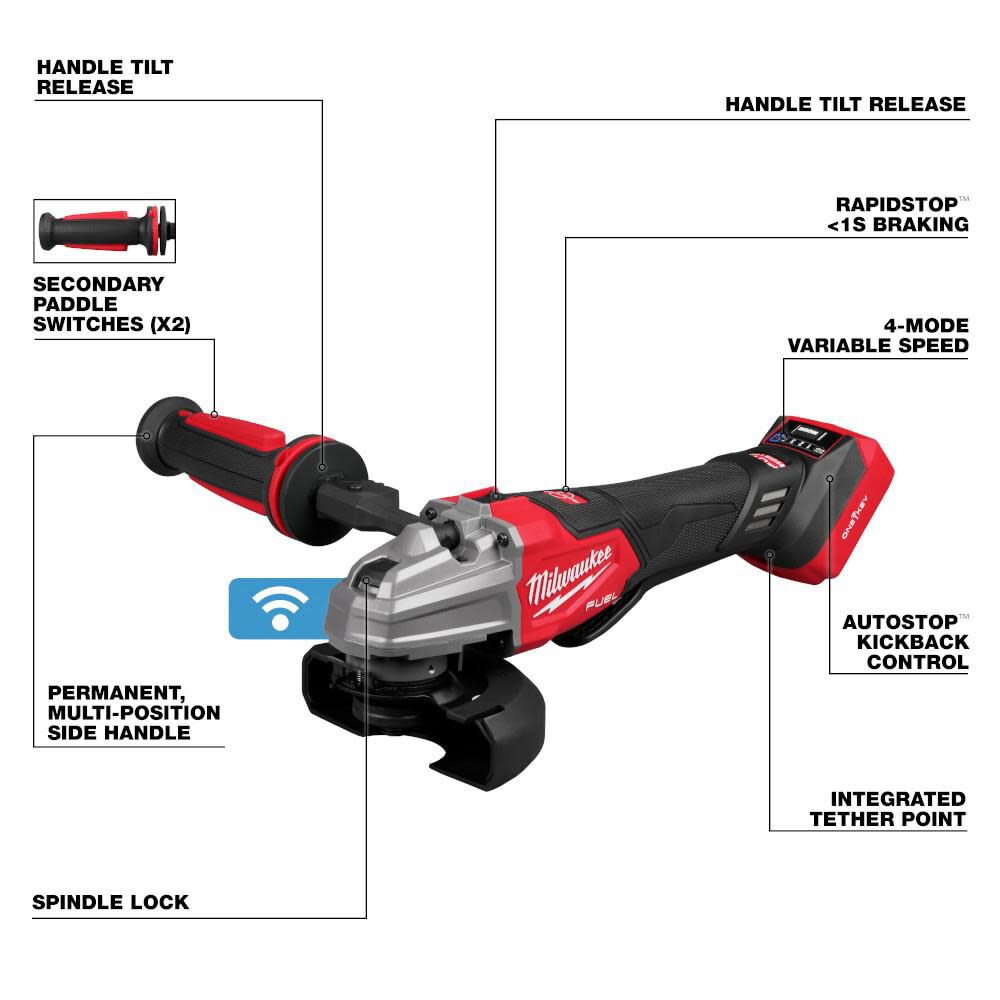 M18 FUEL 4-1/2 in / 5 in Dual-Trigger Braking Grinder (Bare Tool) 2986-20