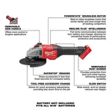 M18 FUEL 4-1/2 in.-6 in. Lock-On Braking Grinder with Slide Switch (Bare Tool) 2981-20