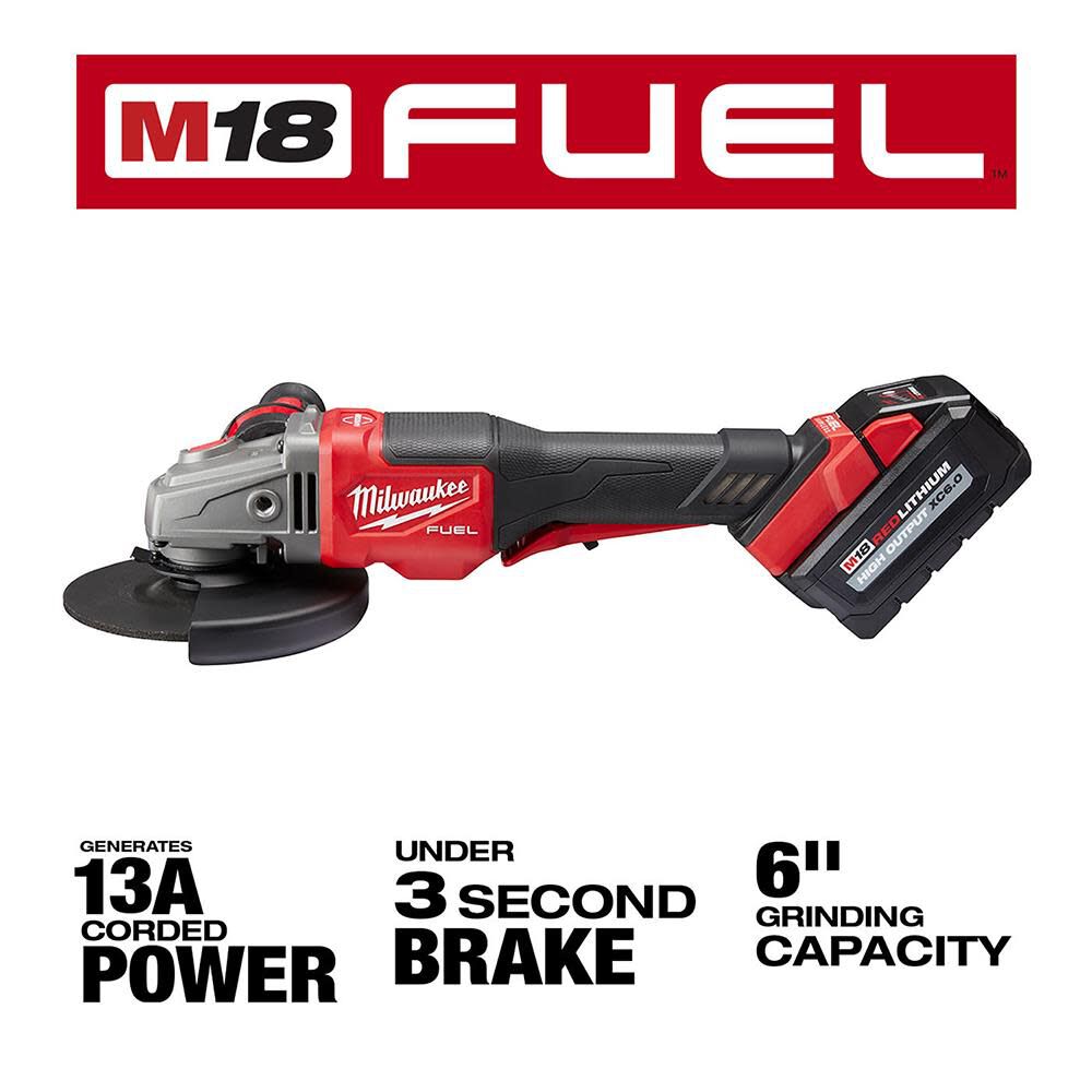 M18 FUEL 4 1/2inch-6inch No Lock Braking Grinder with Paddle Switch Kit 2980-22