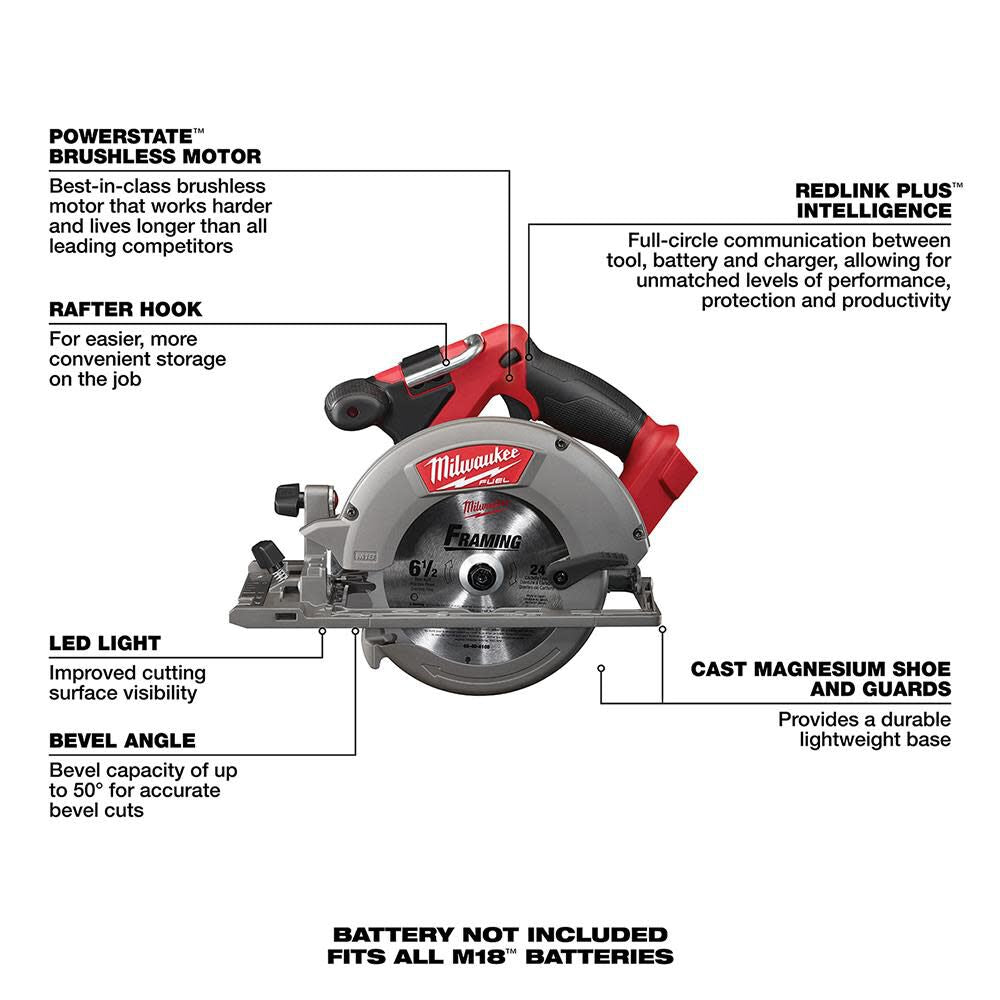 M18 FUEL 6-1/2 in. Circular Saw (Bare Tool) 2730-20