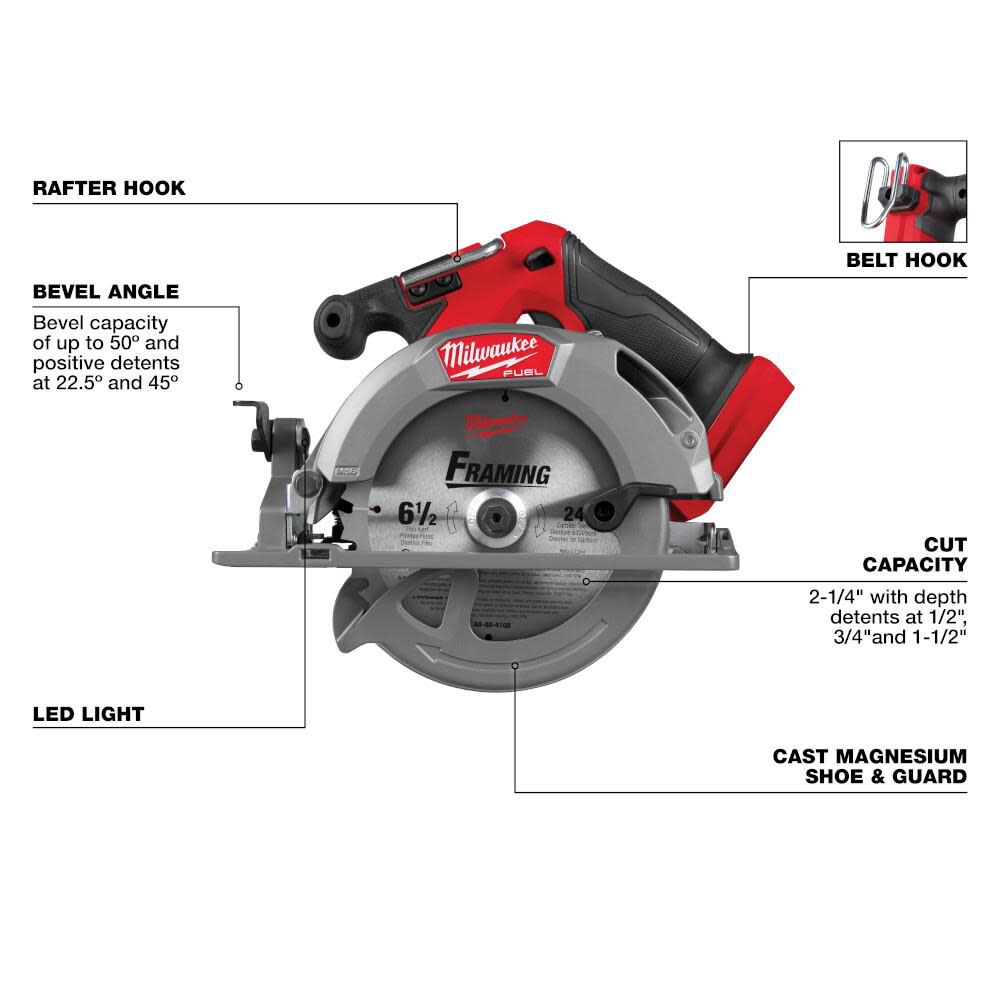 M18 FUEL 6-1/2 Inch Circular Saw (Bare Tool) 2833-20