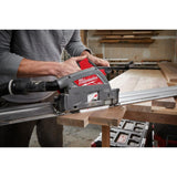 M18 FUEL 6 1/2 Plunge Track Saw Kit 55inch Guide Rail with Clamps & Bag Bundle 2831-21-55SP