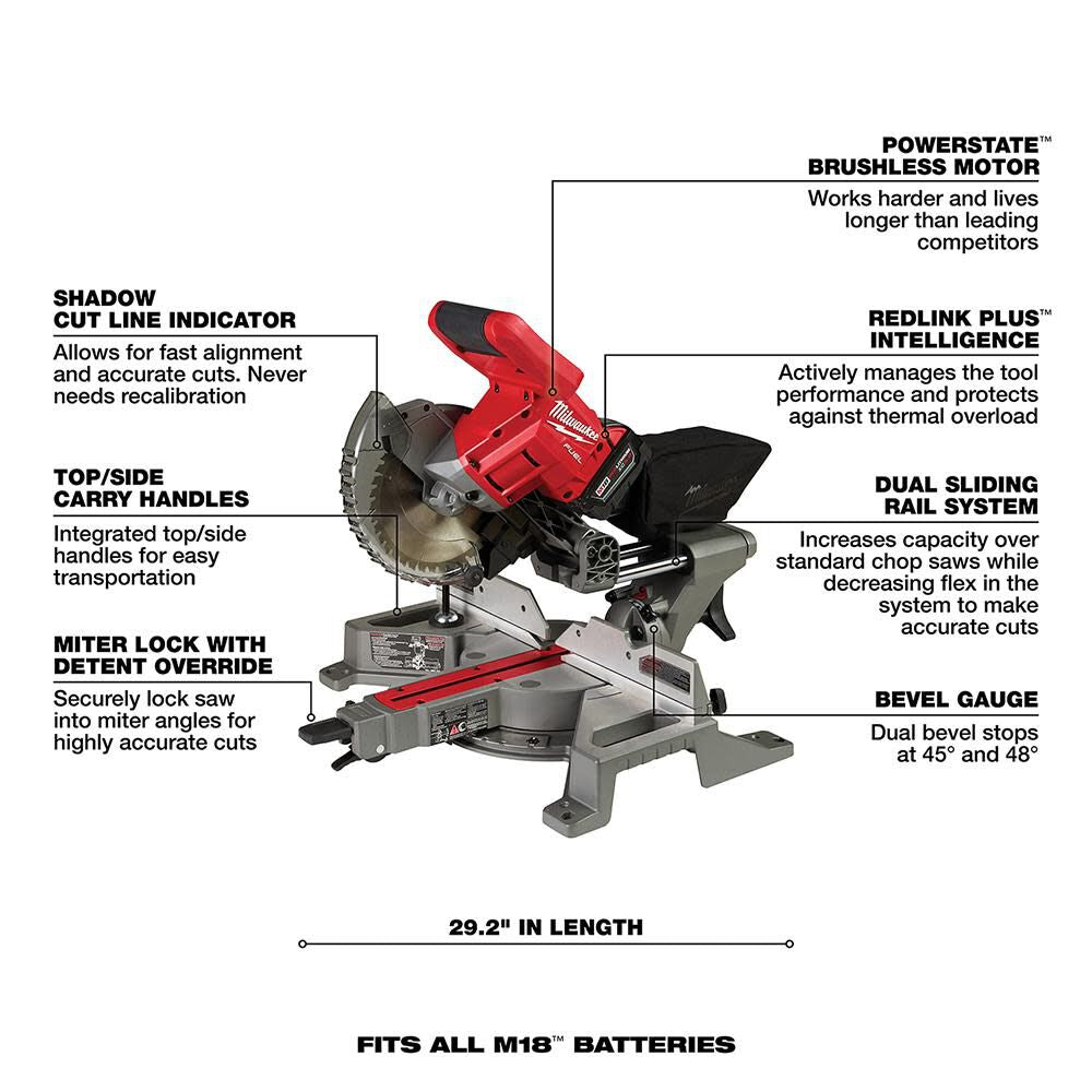 M18 FUEL 7-1/4 in. Dual Bevel Sliding Compound Miter Saw Kit 2733-21