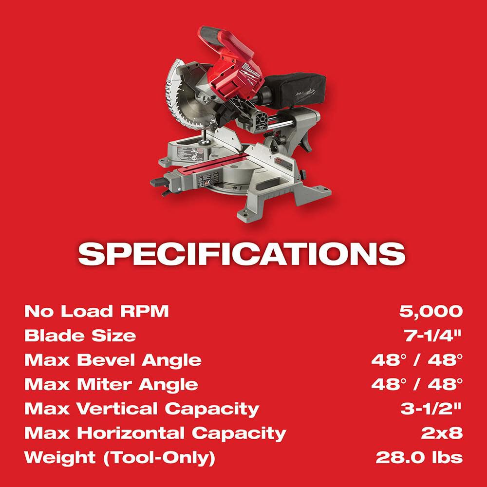 M18 FUEL 7-1/4 in. Dual Bevel Sliding Compound Miter Saw Kit 2733-21