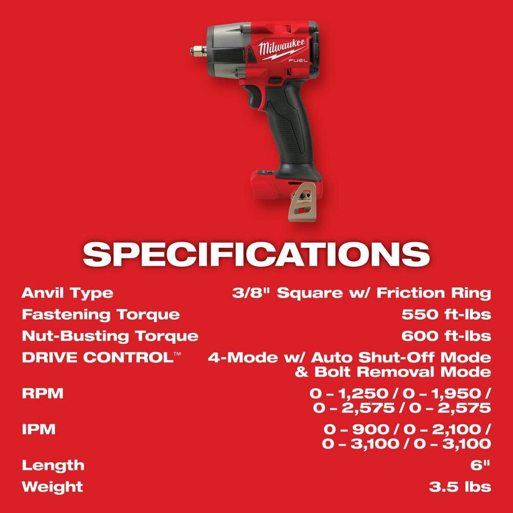 M18 FUEL Automotive Combo Kit with 1/2 in High Torque Impact Wrench & 3/8 in Mid-Torque Impact Wrench 3010-22