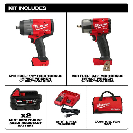 M18 FUEL Automotive Combo Kit with 1/2 in High Torque Impact Wrench & 3/8 in Mid-Torque Impact Wrench 3010-22