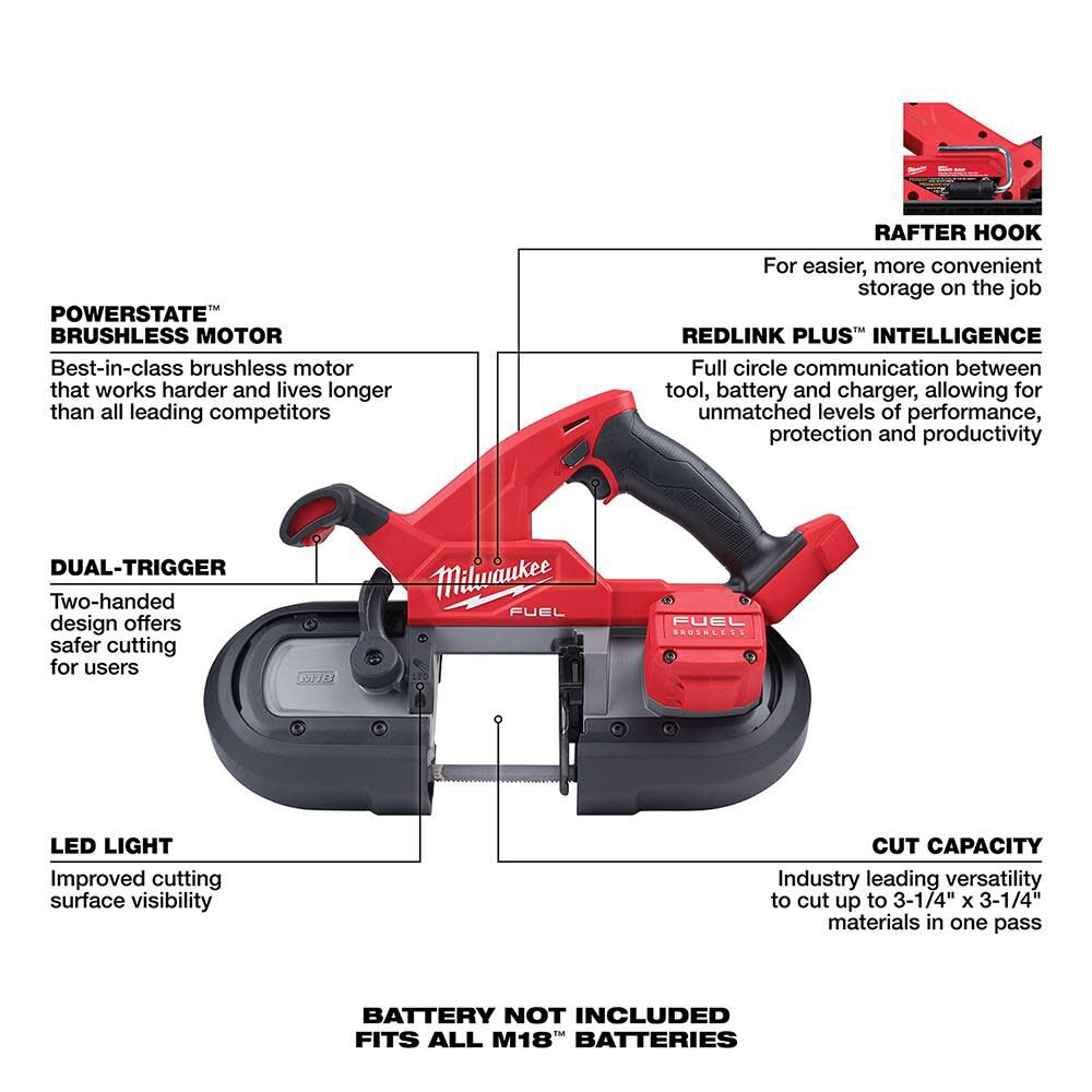 M18 FUEL Compact Dual-Trigger Band Saw (Bare Tool) 2829S-20