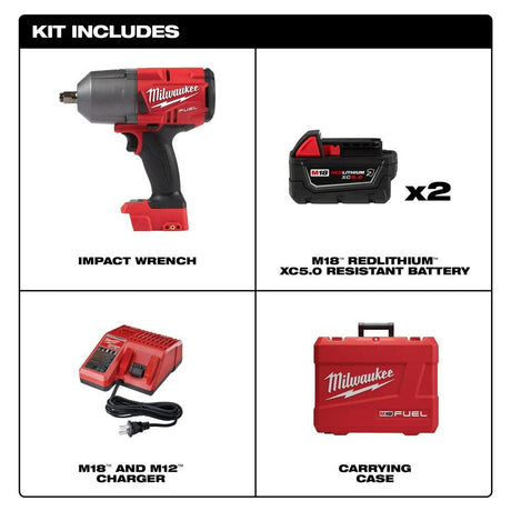 M18 FUEL High Torque 1/2 Impact Wrench with Friction Ring Kit 2767-22R