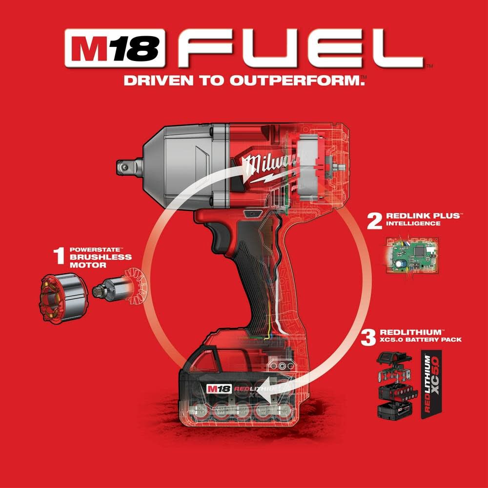 M18 FUEL High Torque 1/2 Impact Wrench with Pin Detent Kit 2766-22R