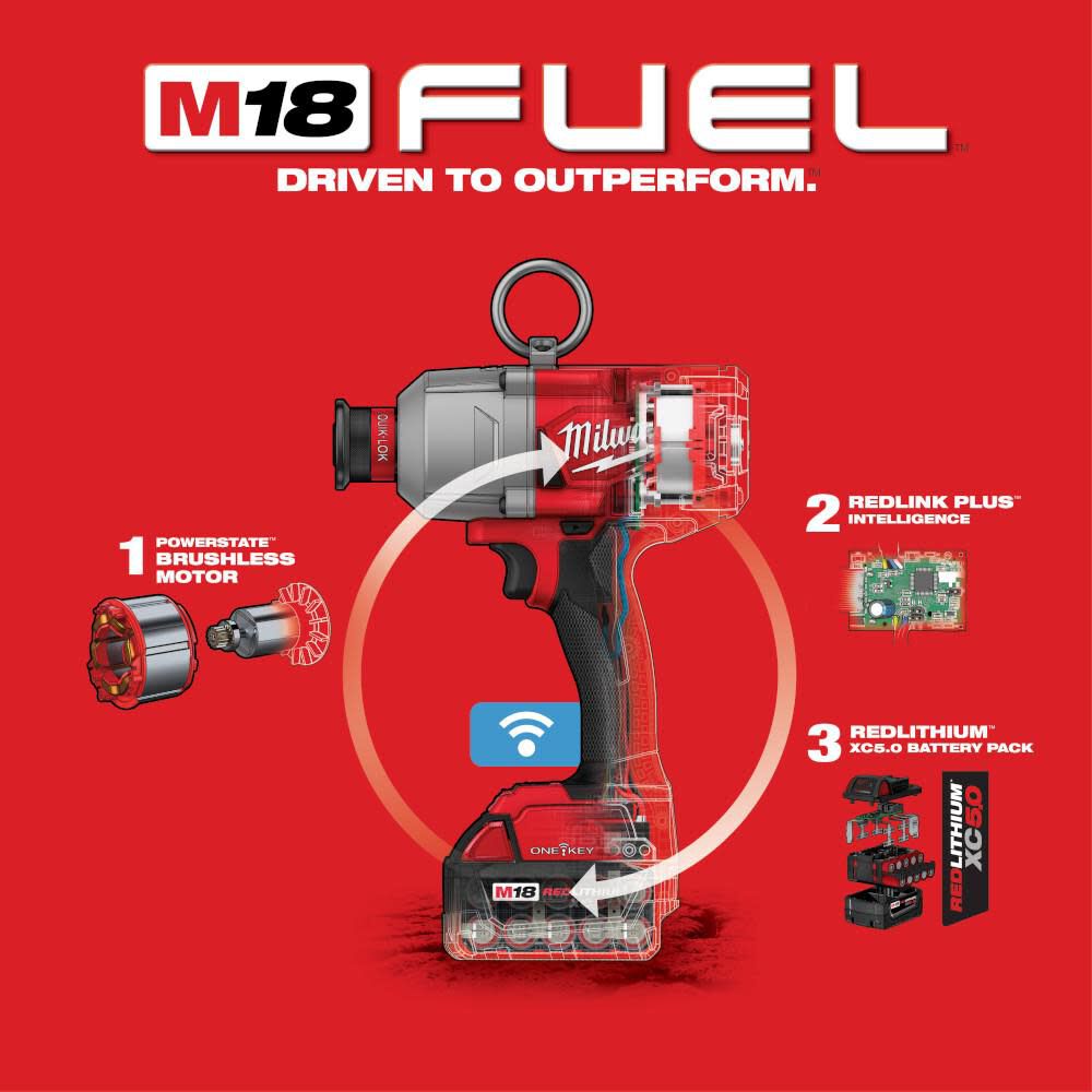 M18 FUEL ONE-KEY 7/16In Hex Utility High Torque Impact Wrench Kit 2865-22