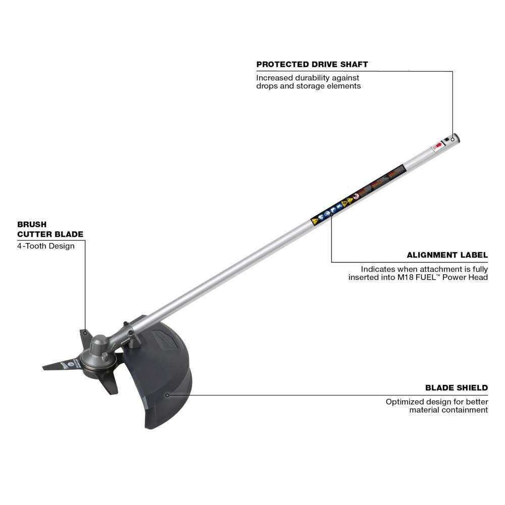 M18 FUEL QUIK-LOK 10inch Pole Saw Kit & Brush Cutter Attachment Bundle 2825-21PS-49-16-2738