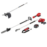 M18 FUEL QUIK-LOK 10inch Pole Saw Kit & Brush Cutter Attachment Bundle 2825-21PS-49-16-2738