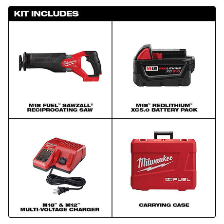 M18 FUEL SAWZALL Reciprocating Saw - 1 Battery XC5.0 Kit 2821-21