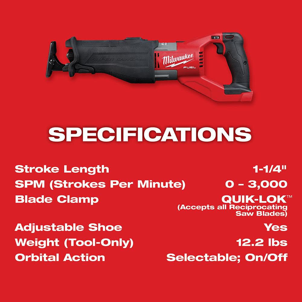 M18 FUEL SUPER SAWZALL (Bare Tool) 2722-20