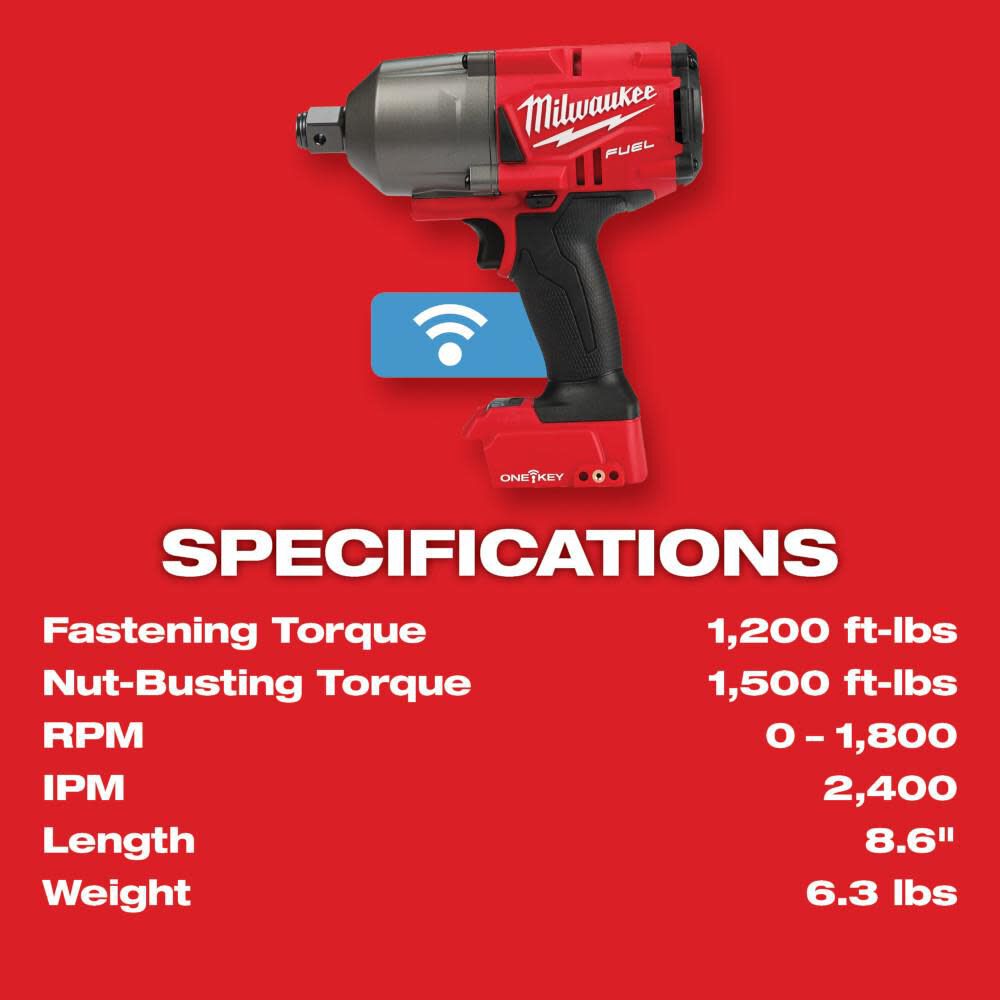 M18 FUEL with ONE-KEY High Torque Impact Wrench 3/4 in. Friction Ring (Bare Tool) 2864-20