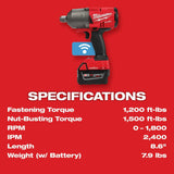 M18 FUEL with ONE-KEY High Torque Impact Wrench 3/4inch Friction Ring Kit 2864-22R