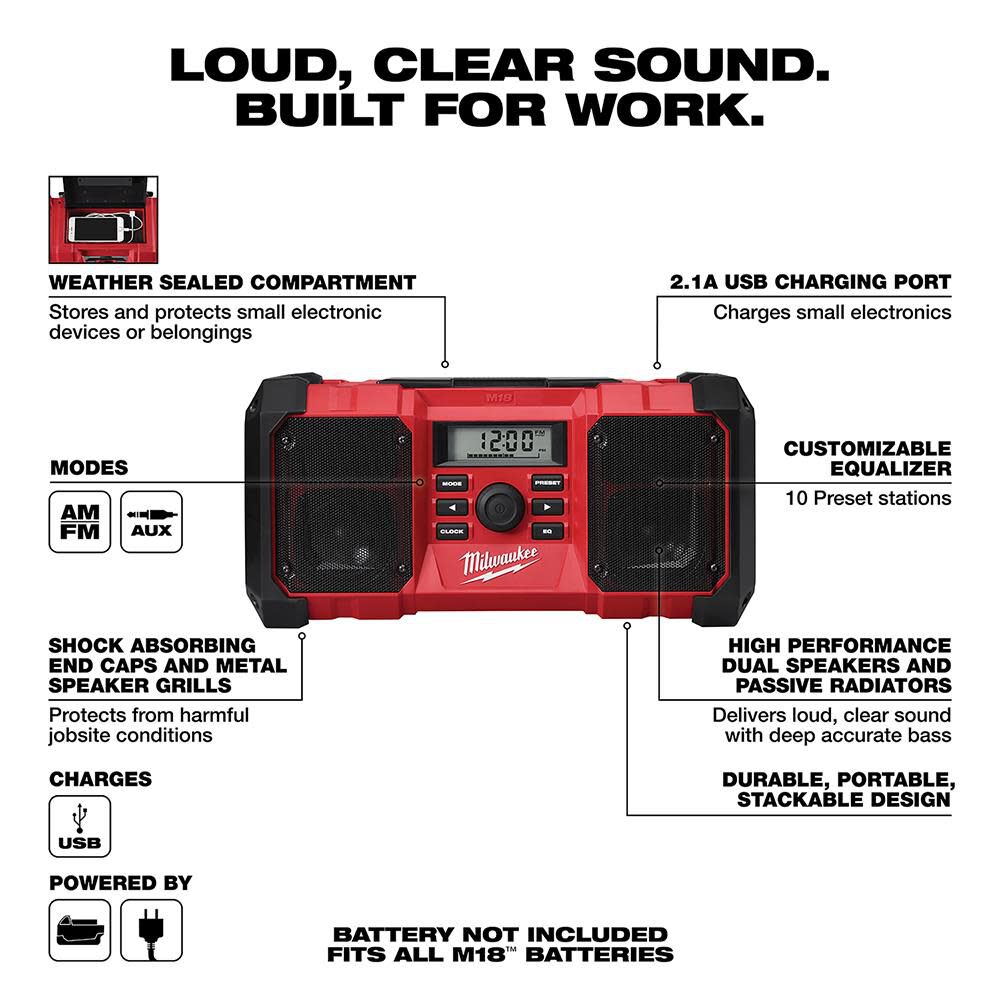 M18 Jobsite Radio (Bare Tool) 2890-20