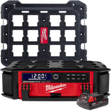 M18 PACKOUT Radio + Charger with M18 2.0Ah Battery and Mounting Plate Bundle 2950-20BATMP
