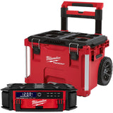 M18 PACKOUT Radio + Charger with PACKOUT Rolling Tool Box Bundle 2950-20RTB