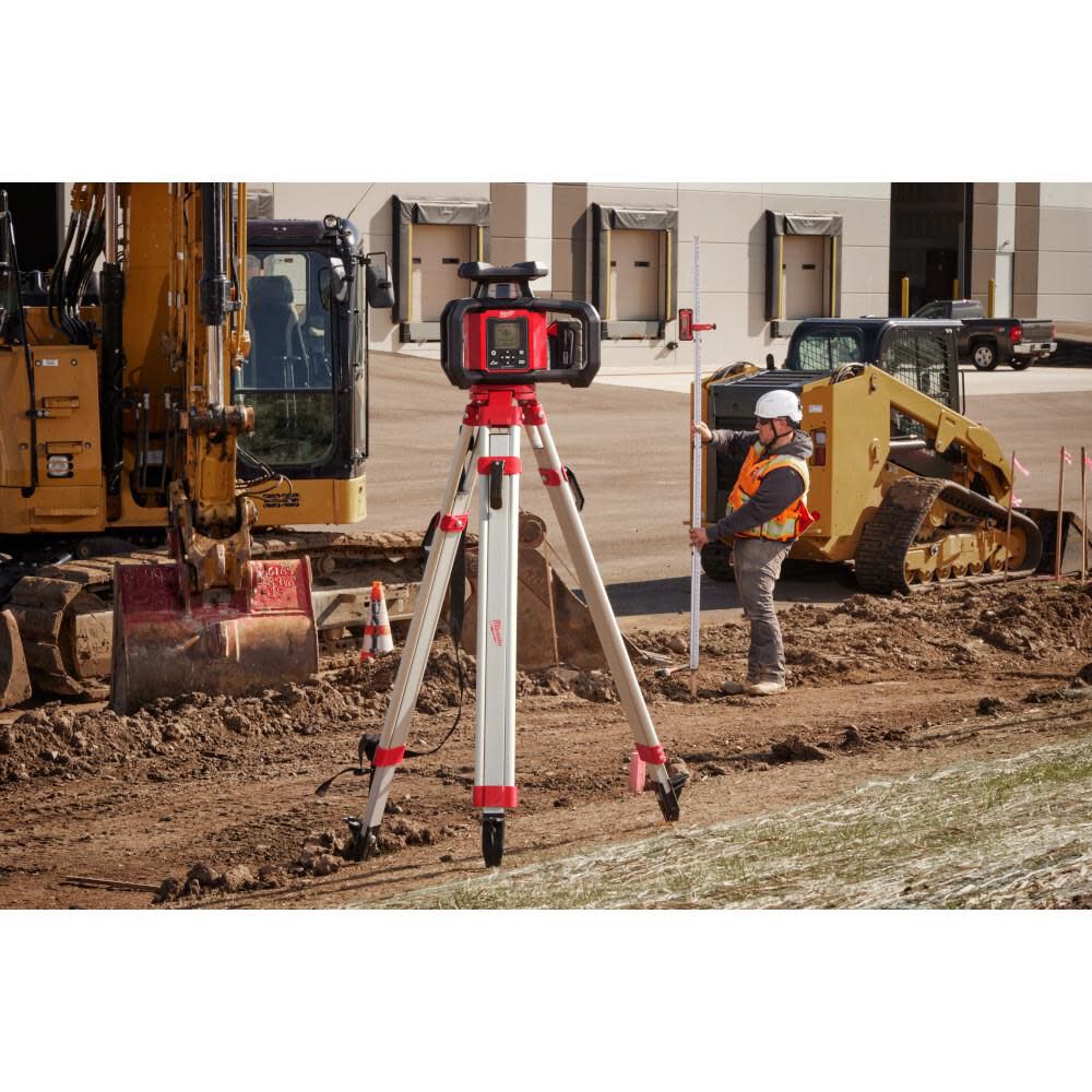 M18 Red Exterior Dual Slope Rotary Laser Level Kit with Receiver, Remote, Grade Rod & Tripod 3704-21T