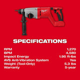 M18 Rotary Hammer 1 SDS Plus D Handle (Bare Tool) 2613-20