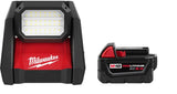 M18 ROVER Dual Power Flood Light with REDLITHIUM XC Battery Bundle 2366-20+48-11-1850