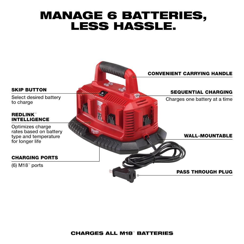 M18 Six-Pack Sequential Charger 48-59-1806