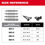 M2 Steel Screw Extractor Set 4pc 49-57-9001