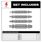 M2 Steel Screw Extractor Set 4pc 49-57-9001