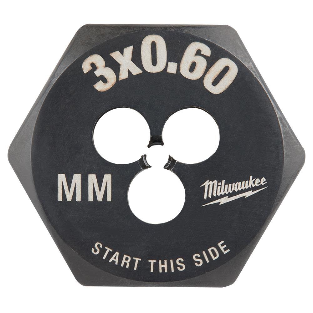 M3-0.60 mm 1-Inch Hex Threading Die 49-57-5310