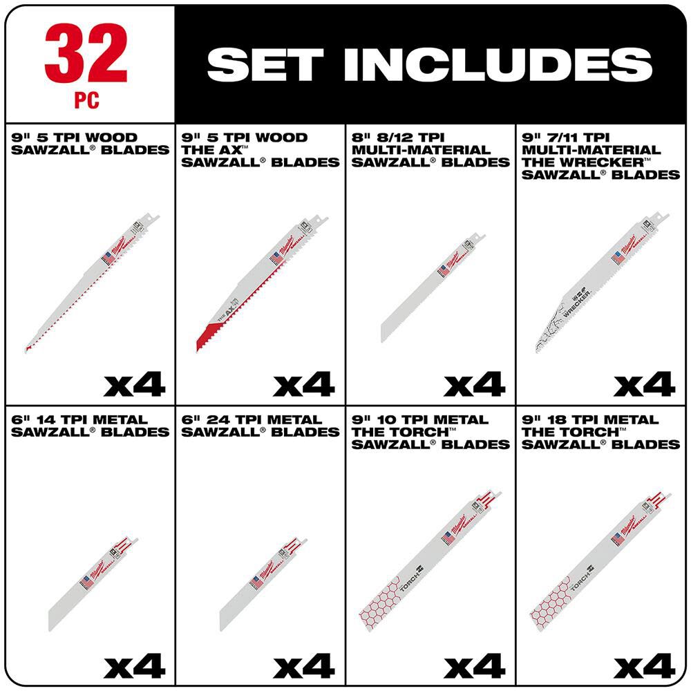 Mega SAWZALL Blade Kit (32-Piece) 49-22-1132