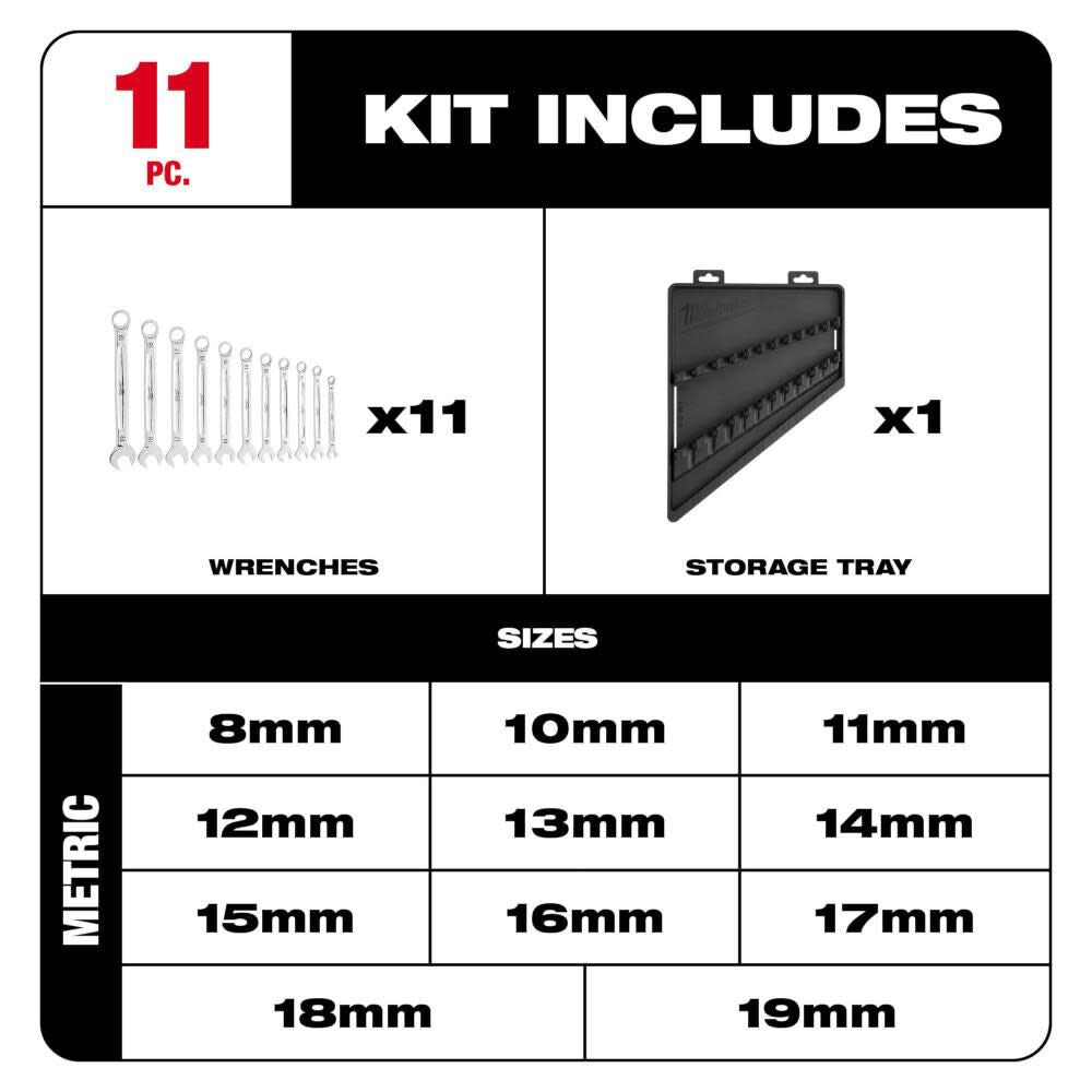 Metric Combination Wrench 11pc Set 48-22-9511