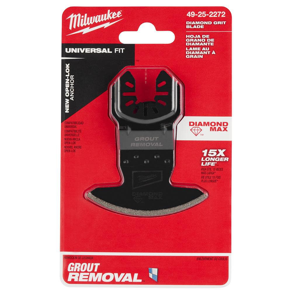 MILWAUKEE OPEN-LOK DIAMOND MAX Diamond Grit Grout Removal Multi-Tool Blade 49-25-2272