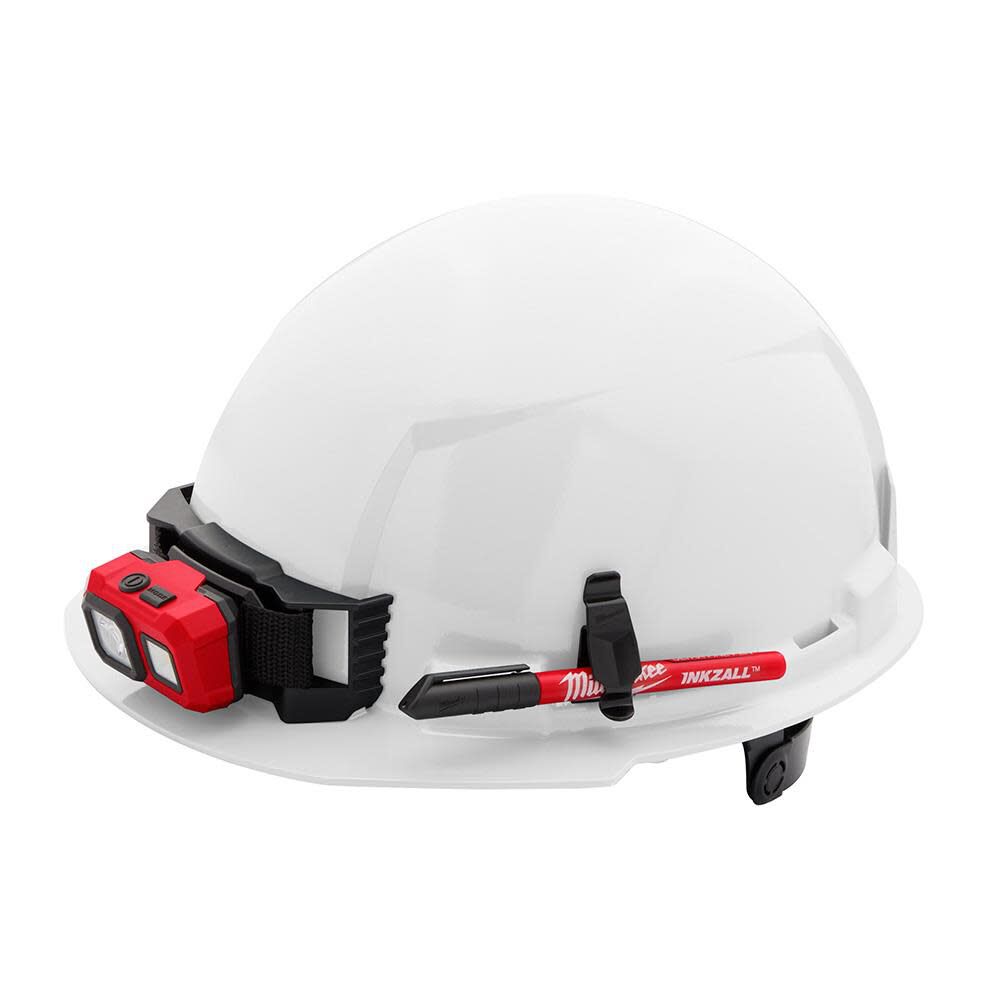 Milwaukee White Front Brim Hard Hat with 6pt Ratcheting Suspension Type 1 Class E 48-73-1120M910