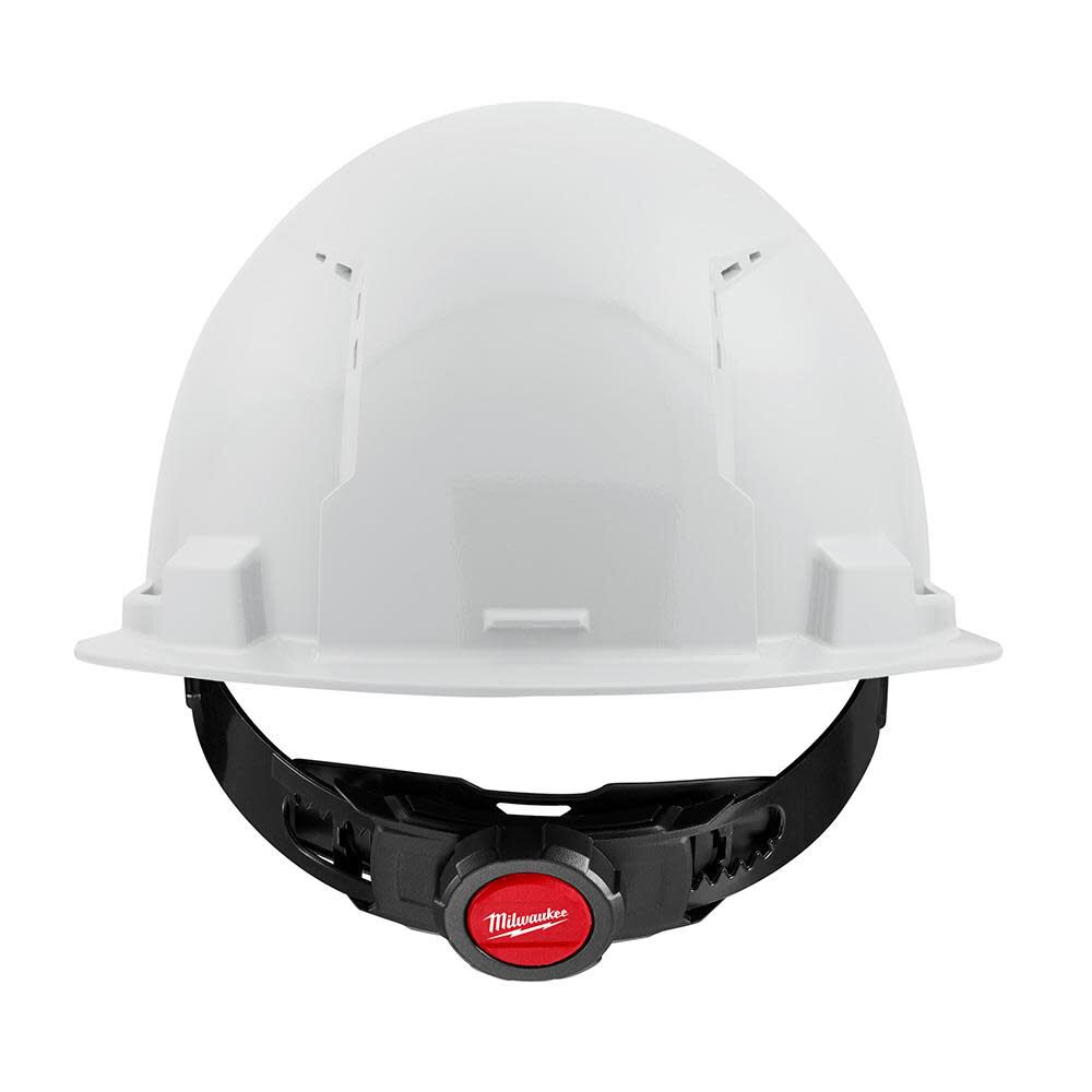 Milwaukee White Front Brim Vented Hard Hat with 4pt Ratcheting Suspension Type 1 Class C 48-73-1200M910