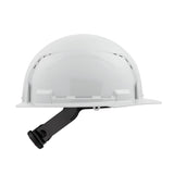 Milwaukee White Front Brim Vented Hard Hat with 4pt Ratcheting Suspension Type 1 Class C 48-73-1200M910