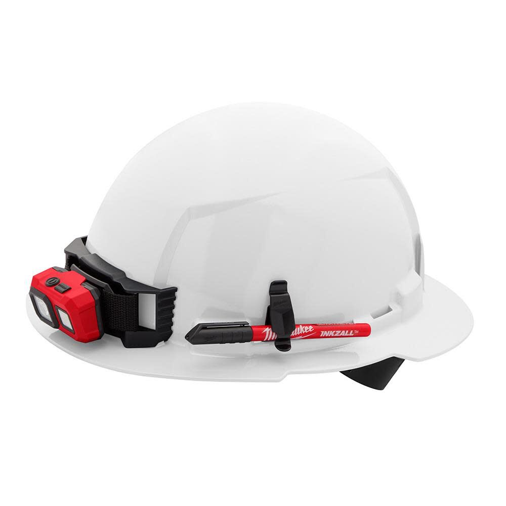 Milwaukee White Full Brim Hard Hat with 4pt Ratcheting Suspension Type 1 Class E 48-73-1101M910