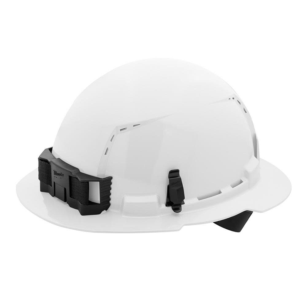 Milwaukee White Full Brim Vented Hard Hat with 4pt Ratcheting Suspension Type 1 Class C 48-73-1201M910