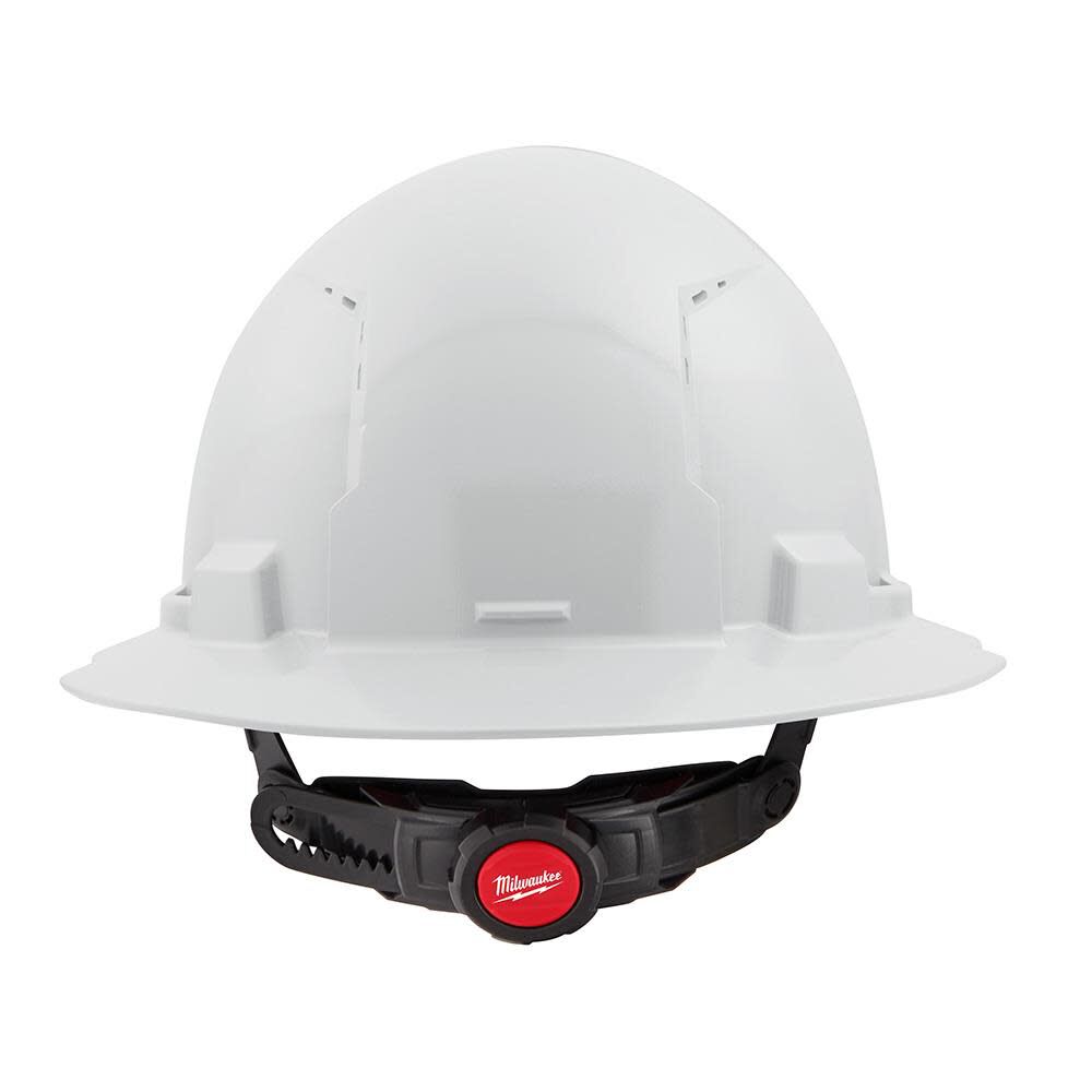 Milwaukee White Full Brim Vented Hard Hat with 6pt Ratcheting Suspension Type 1 Class C 48-73-1221M910