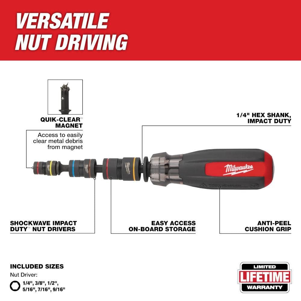 Multi-Nut Driver W/ SHOCKWAVE Impact Duty Magnetic Nut Drivers 48-22-2921