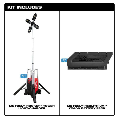 MX FUEL ROCKET Tower Light/Charger Kit MXF041-1XC