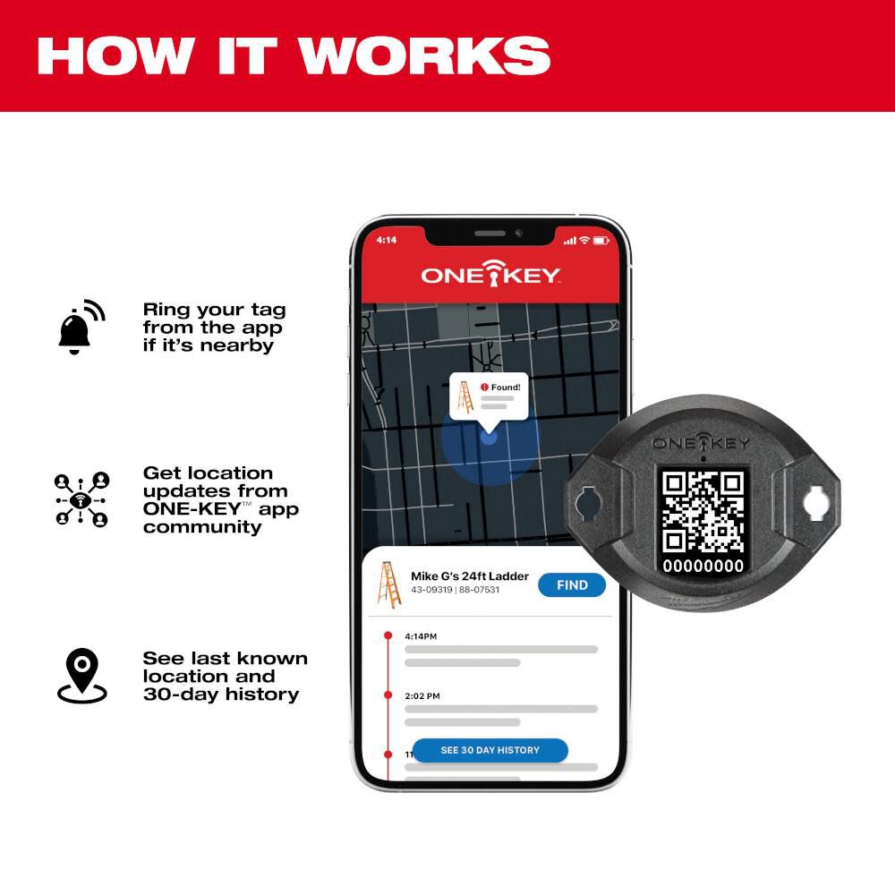 ONE-KEY Bluetooth Tracking Tag 10pk 48-21-2310