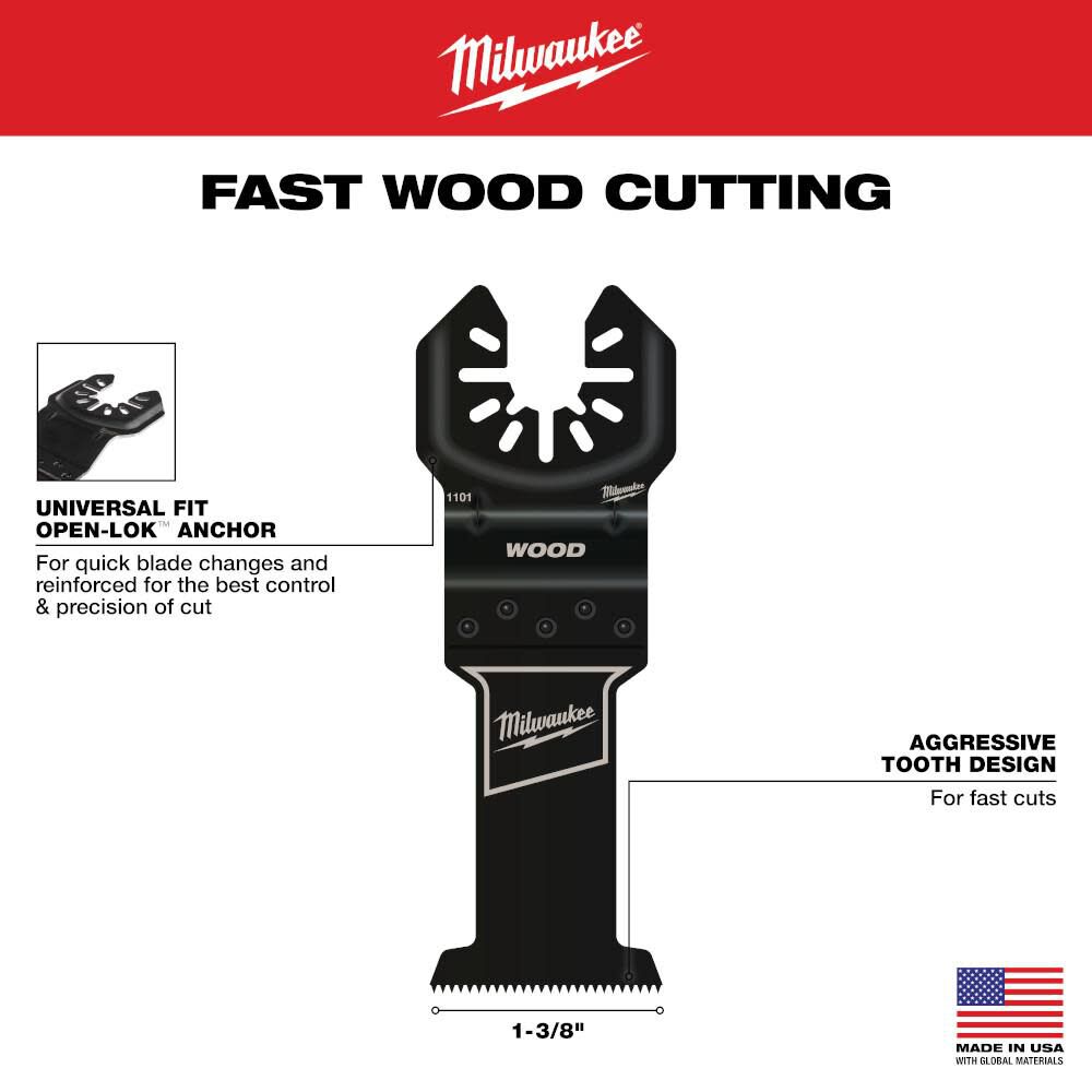 OPEN-LOK 1-3/8inch HCS WOOD BLADE 1PK 49-25-1101