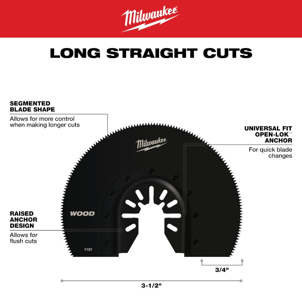 OPEN-LOK 3-1/2inch HCS SEGMENTED WOOD BLADE 1PK 49-25-1121