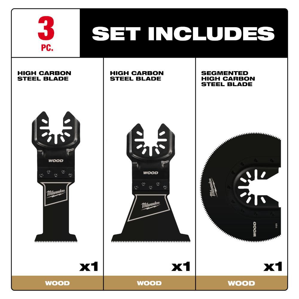 OPEN-LOK 3PC WOOD CUTTING MULTI-TOOL BLADE VARIETY PACK 49-10-9004