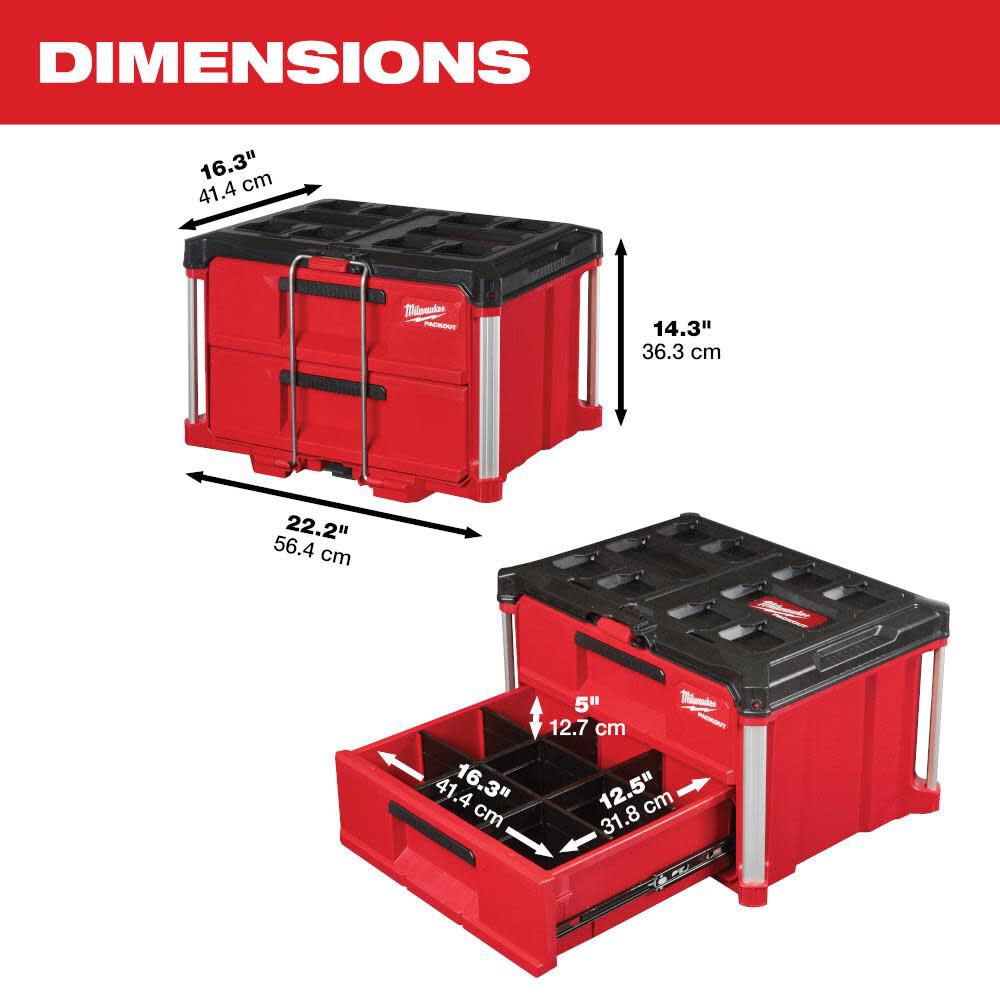 PACKOUT 2-Drawer Tool Box 48-22-8442