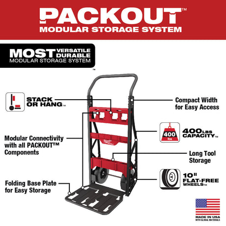 PACKOUT 2 Wheel Cart and Large PACKOUT Box Bundle 48-22-8415-8425