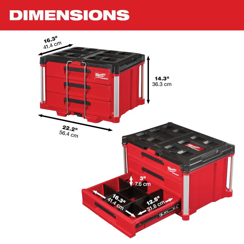 PACKOUT 3-Drawer Tool Box 48-22-8443