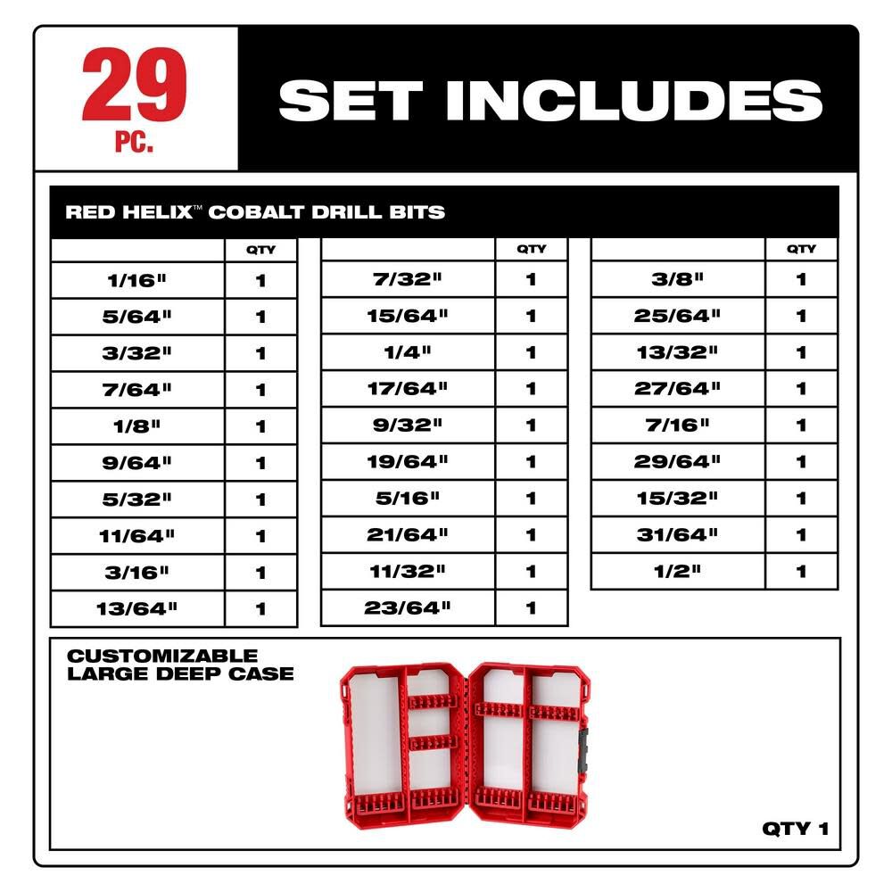 Packout Compact Cobalt Drill Bit Set 29pc 48-22-8436-2332